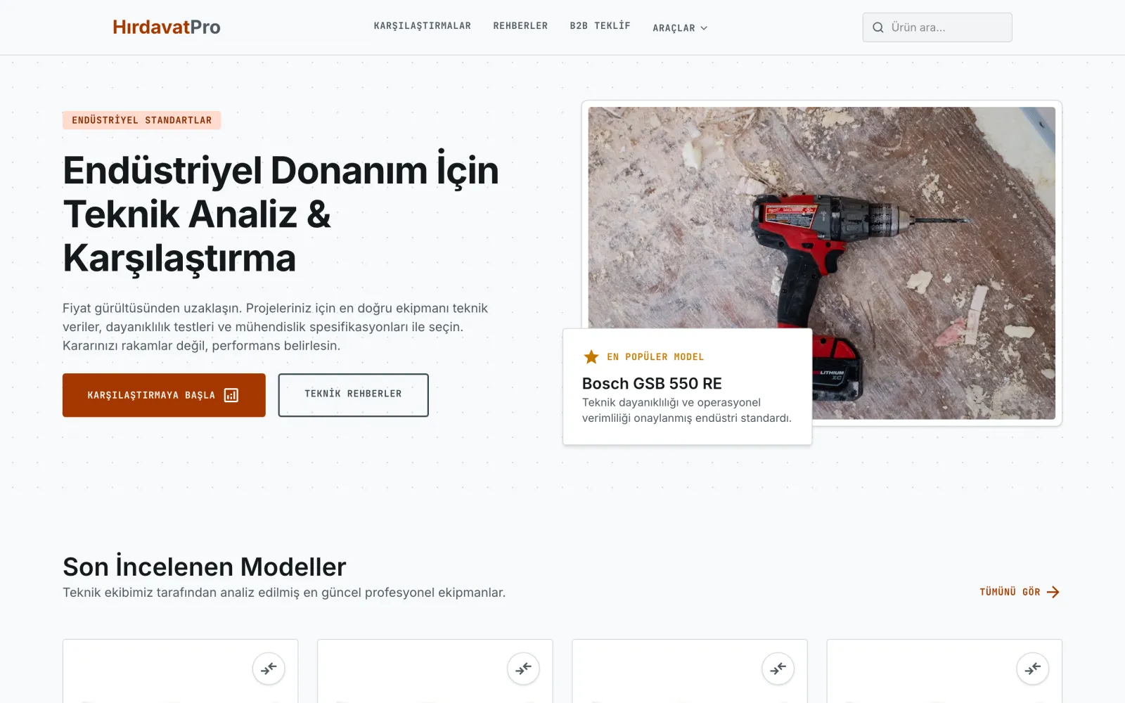 HırdavatPro — home page of the live product